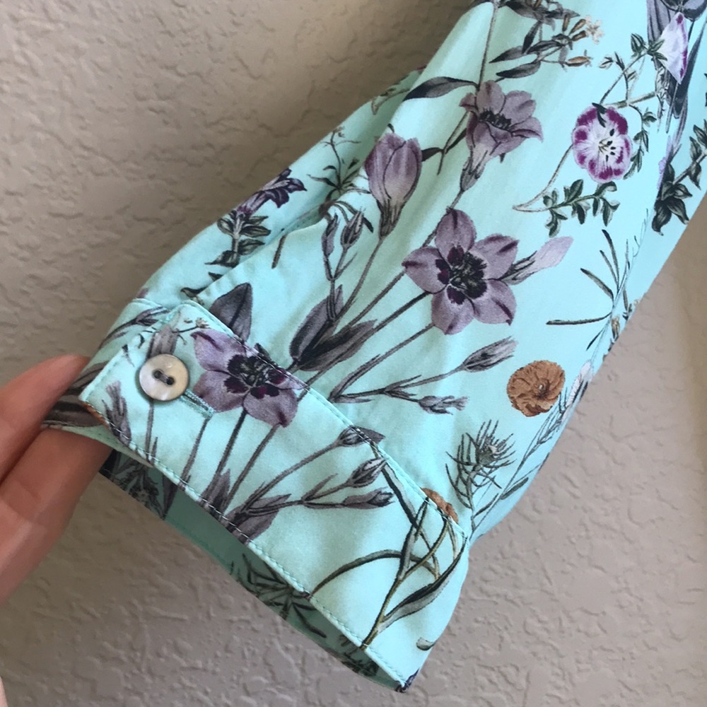 J Jill Floral Bird Print Women's Top - Picture 6 of 16